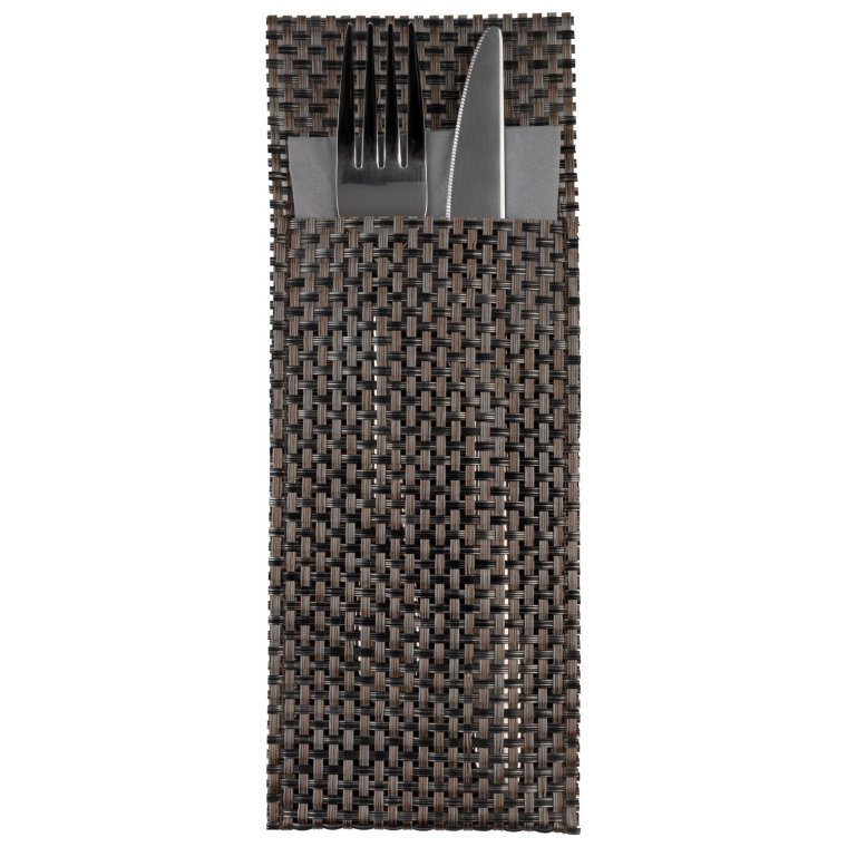 Servietten- und Bestecktaschen beige braun 6er Pack 240 x 90 mm