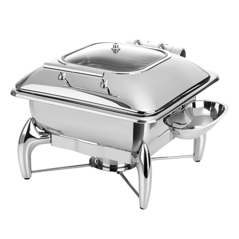 Chafing Dish GN 2/3 -GLOBE- mit Glasdeckel 440 x 410 mm Edelstahl
