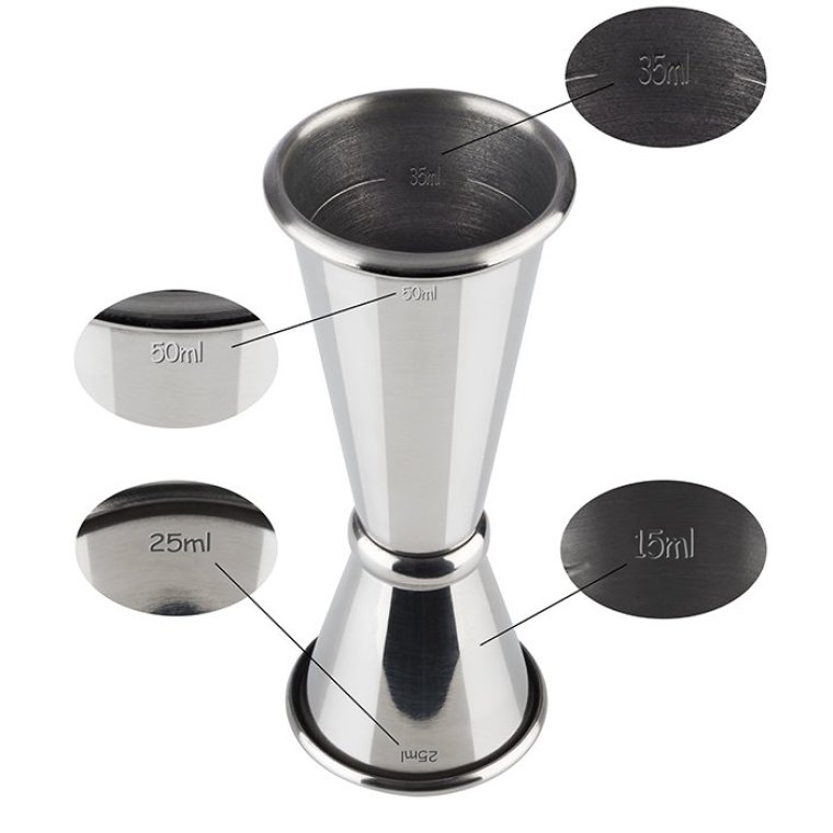 Cocktail-Doppelmaß 45 x mm Edelstahl