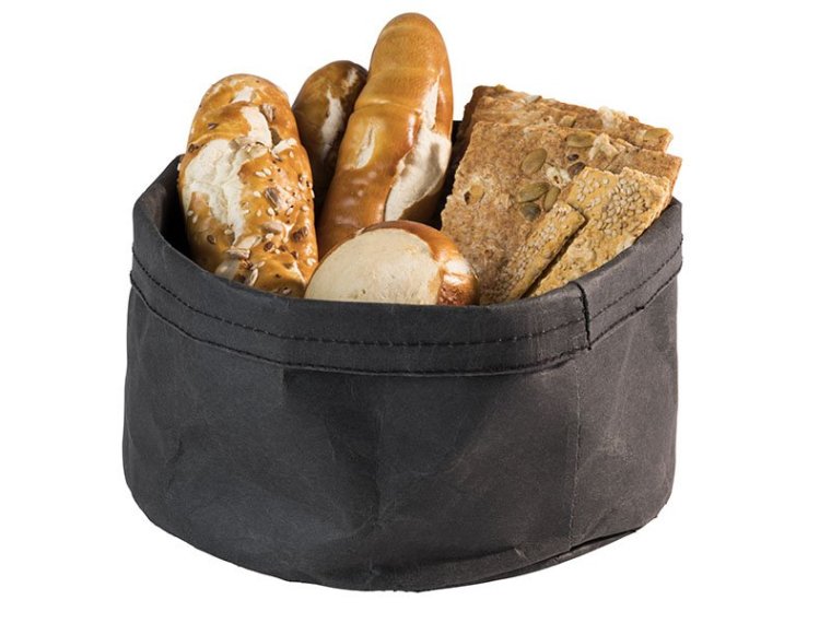 Brottasche PAPERBAG rund 20 cm schwarz