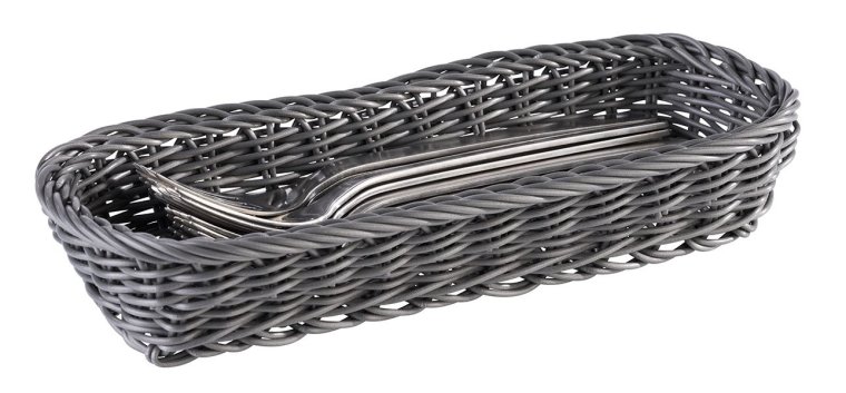 Besteckkorb ECONOMIC oval anthrazit 270 x 100 mm