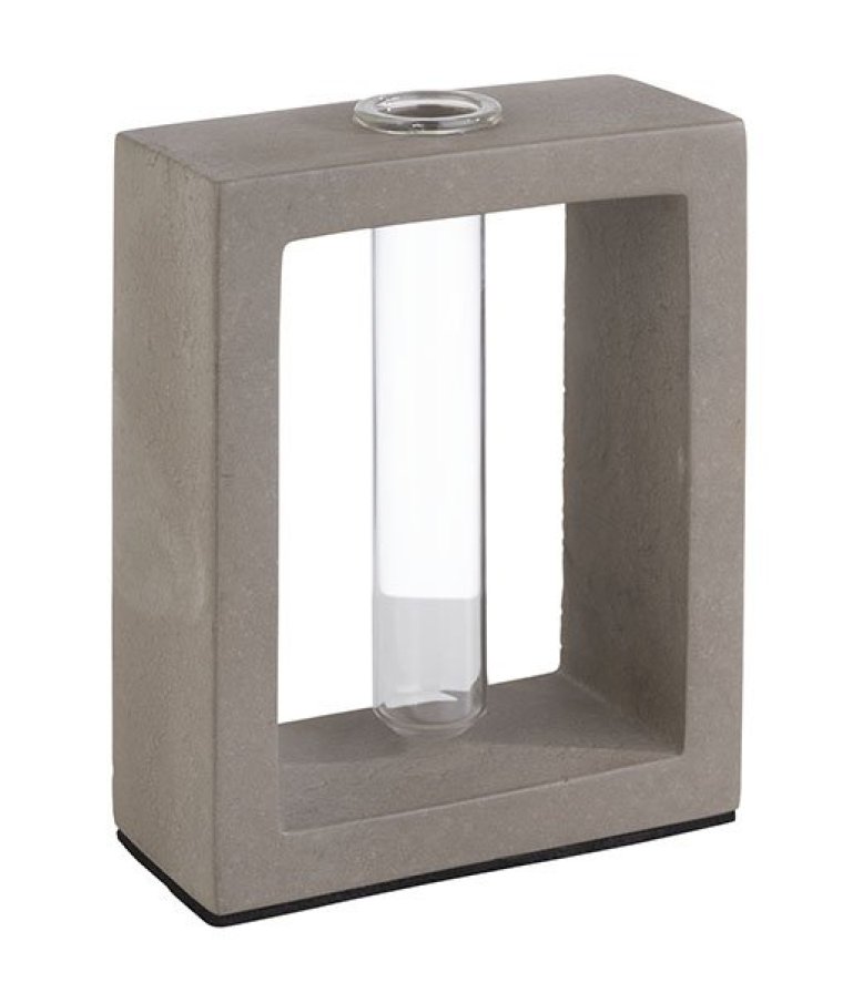 Vase mit Glaseinsatz ELEMENT 100 x 45 mm Grau