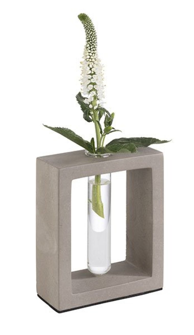 Vase mit Glaseinsatz ELEMENT 100 x 45 mm Grau
