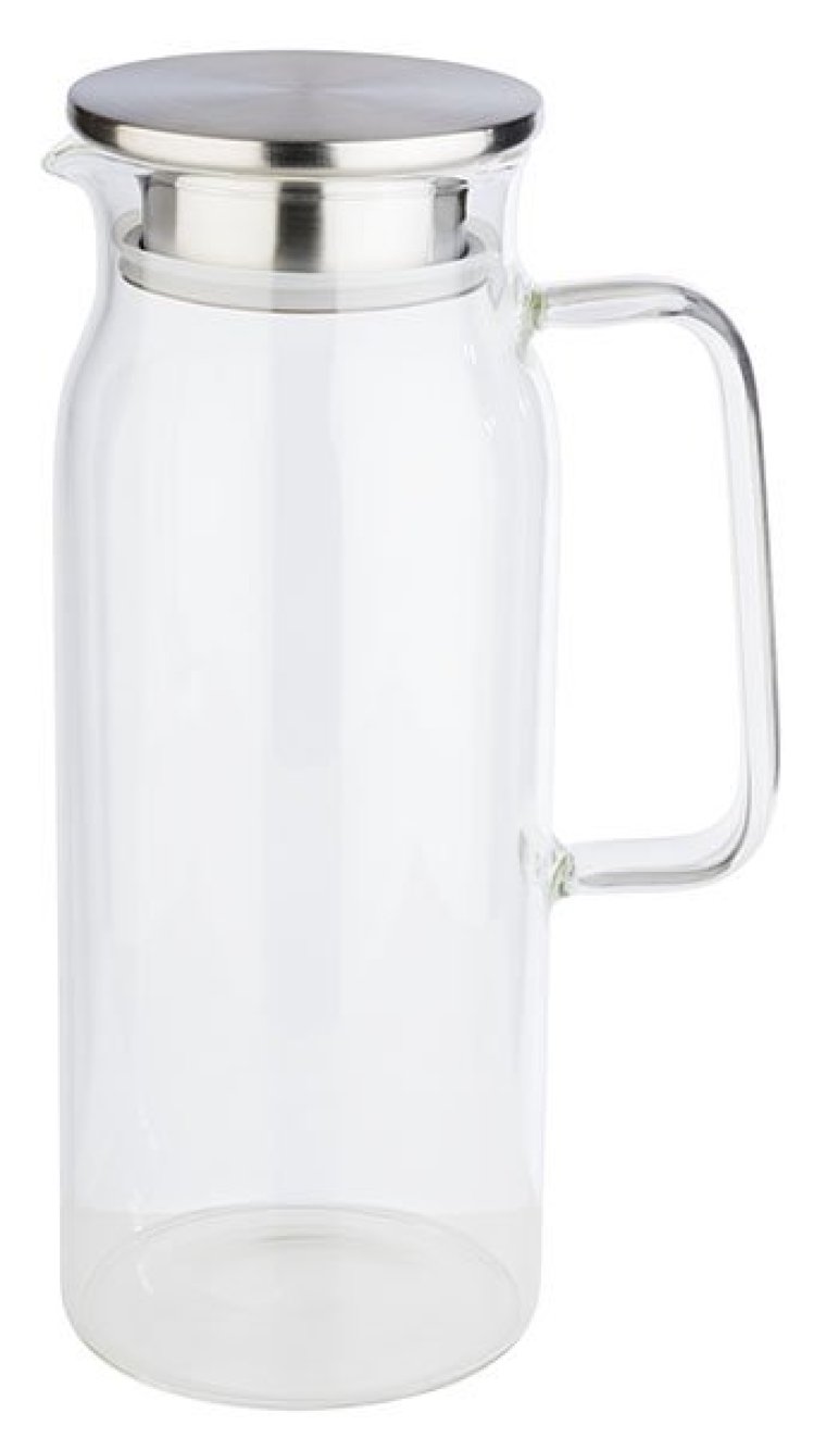 Glaskaraffe 1,5 Liter Edelstahl