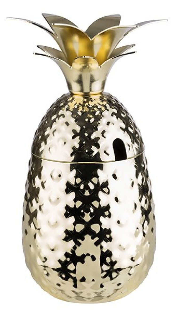 Becher PINEAPPLE Gold-Look 90 x mm Edelstahl