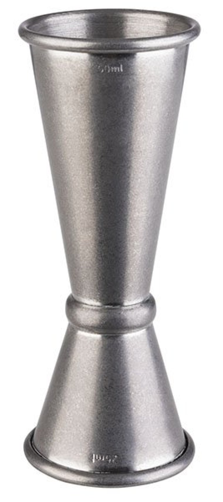 Barmaß 2,5/5 cl Antik-Edelstahl-Look 45 x mm