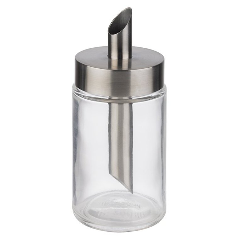 Zuckerdosierer Ø 6 cm, H: 14,5 cm Edelstahl Glas