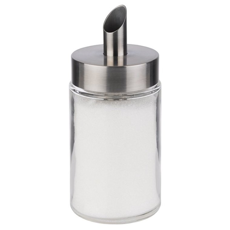 Zuckerdosierer Ø 6 cm, H: 14,5 cm Edelstahl Glas