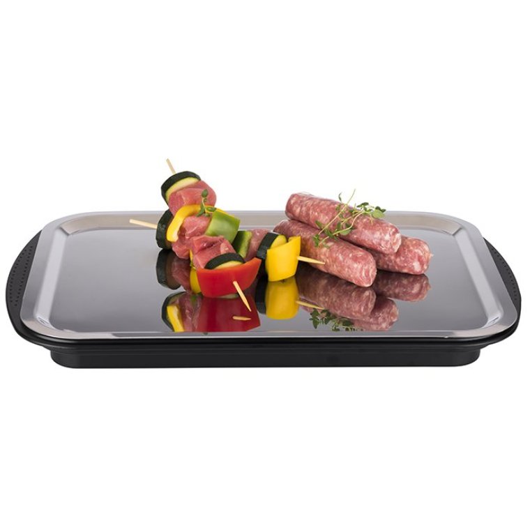 Thermo Tablett-Set kühlbar eckig 43 x 29 cm Schwarz, transparent