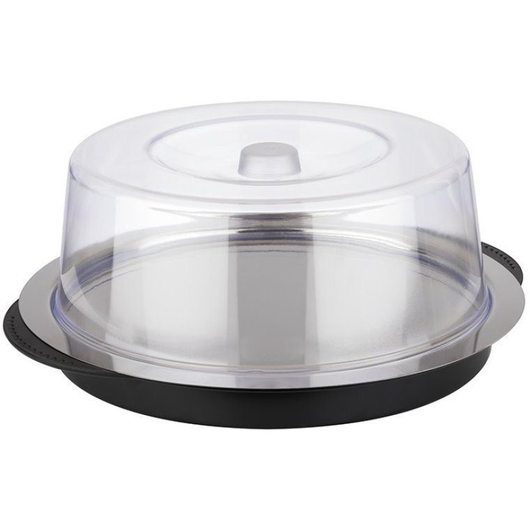 Thermo Tablett-Set kühlbar rund Ø 35 cm Schwarz, transparent