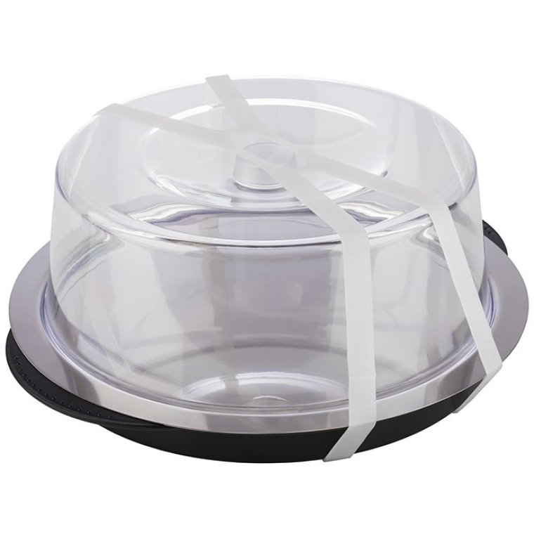 Thermo Tablett-Set kühlbar rund Ø 35 cm Schwarz, transparent