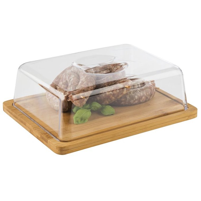 Tablett Bambus mit Haube 24 x 18,5 cm H: 8