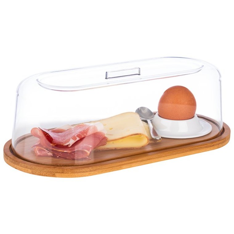 Tablett Bambus mit Haube 28 x 14 cm H: 11,5