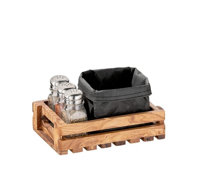 Table Caddy OLIVE 22 x 15 cm H: 6 Braun,