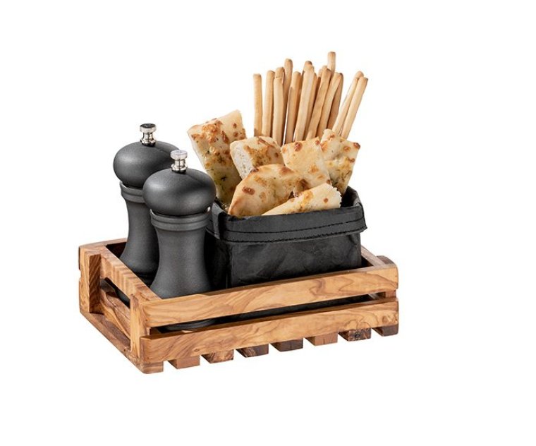 Table Caddy OLIVE 22 x 15 cm H: 6 Braun,