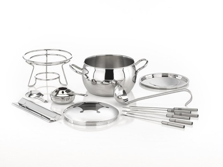 Fondue- und Feuerzangenbowleset TWO IN ONE 300 x 220 mm Edelstahl