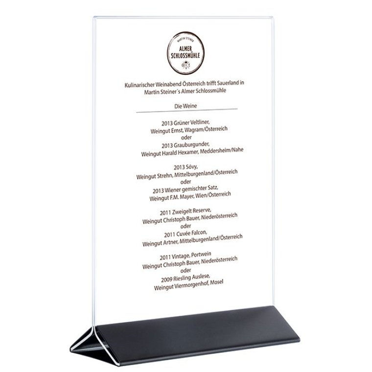 Kartenhalter schwarz für DIN A5 150 x 70 mm