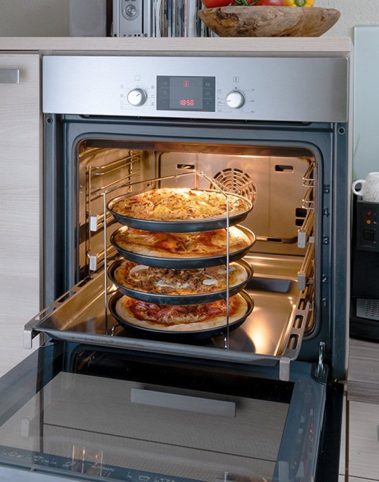 Gestell für 4 Pizzableche bis Ø 28 cm Edelstahl
