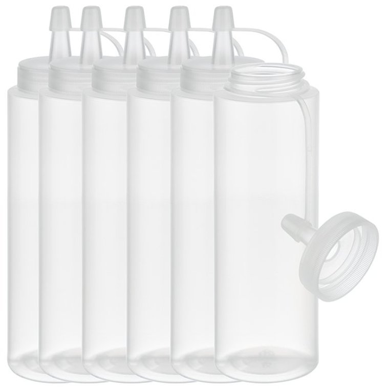 Quetschflasche 260 ml transparent 6er Pack