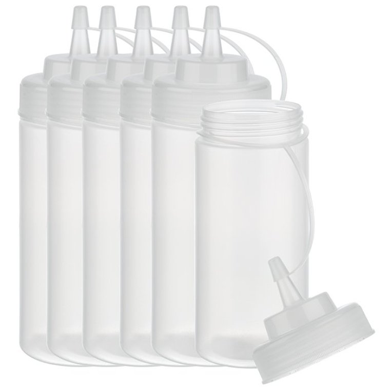 Quetschflasche 490 ml transparent 6er Pack