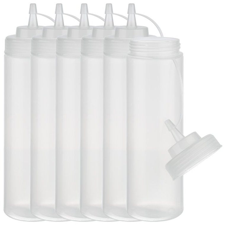 Quetschflasche 760 ml transparent 6er Pack