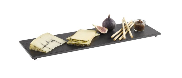 GN 2/4 Naturschieferplatte 53 x 16,2 cm Schwarz