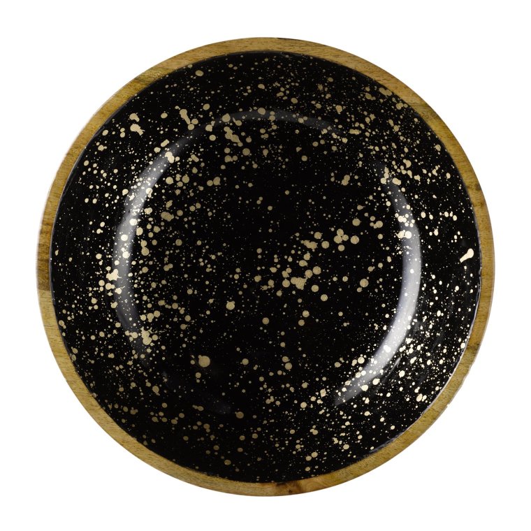 Schale MANGO starry sky Ø 37 cm, H: 9 cm Schwarz, gold