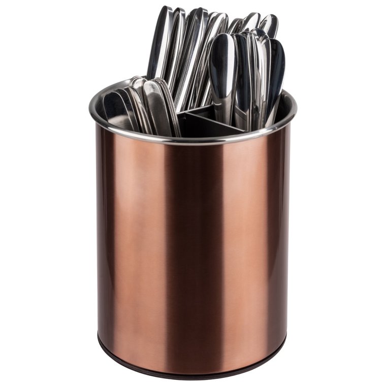 Besteckbehälter kupfer, drehbar Ø 13 cm, H: 16,5 cm Edelstahl