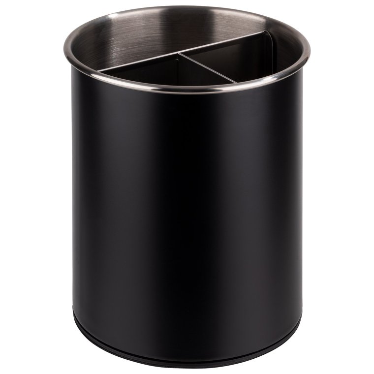 Besteckbehälter silber, drehbar Ø 13 cm, H: 16,5 cm Edelstahl