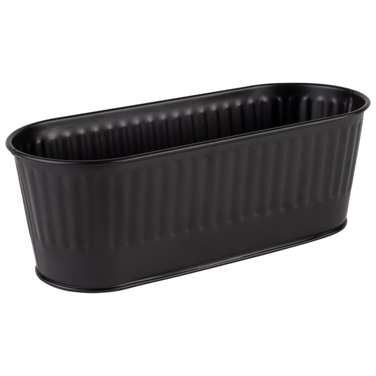Besteckbehälter / Korb schwarz 29,5 x 12 cm, H: 10 cm Edelstahl