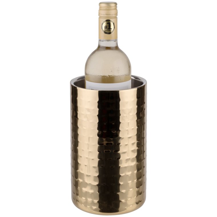 Flaschenkühler GOLD außen Ø 12 cm, H: 20 cm Edelstahl