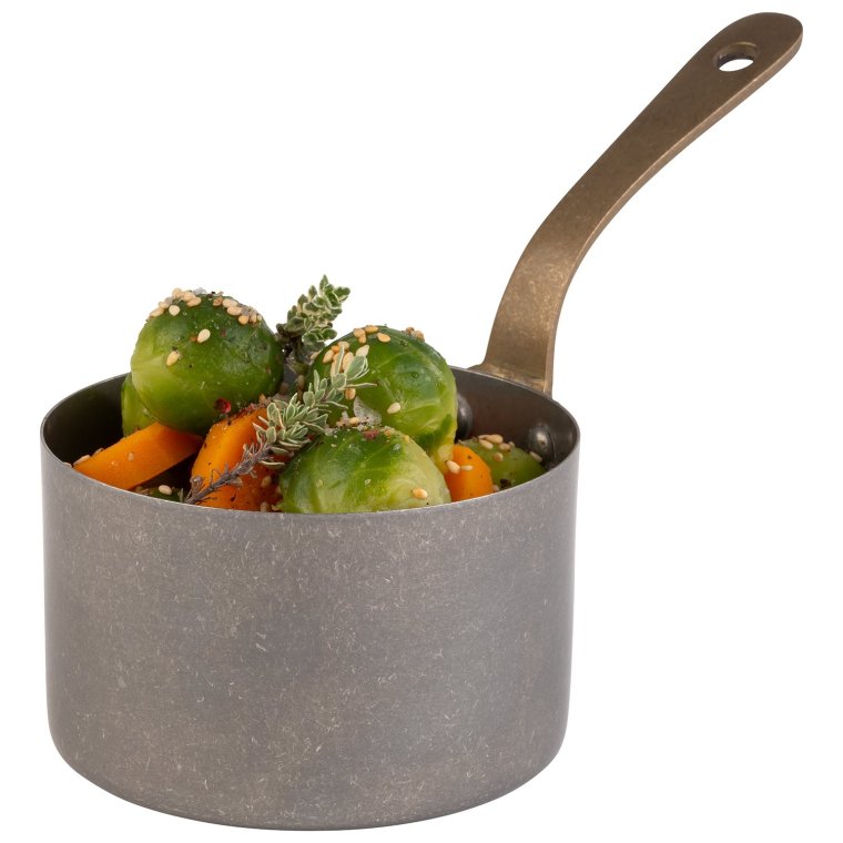 Stielkasserolle / Serviertopf Ø 9,5 cm, H: 5,5 cm Edelstahl