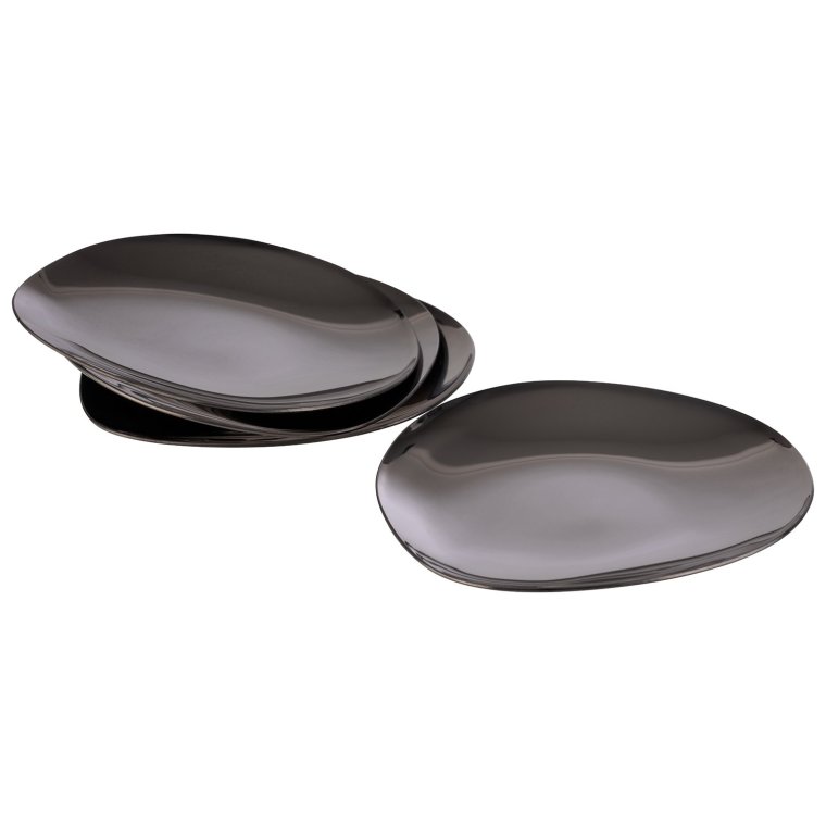 Teller, 4er Set PEBBLES 9 x cm, H: 1 cm