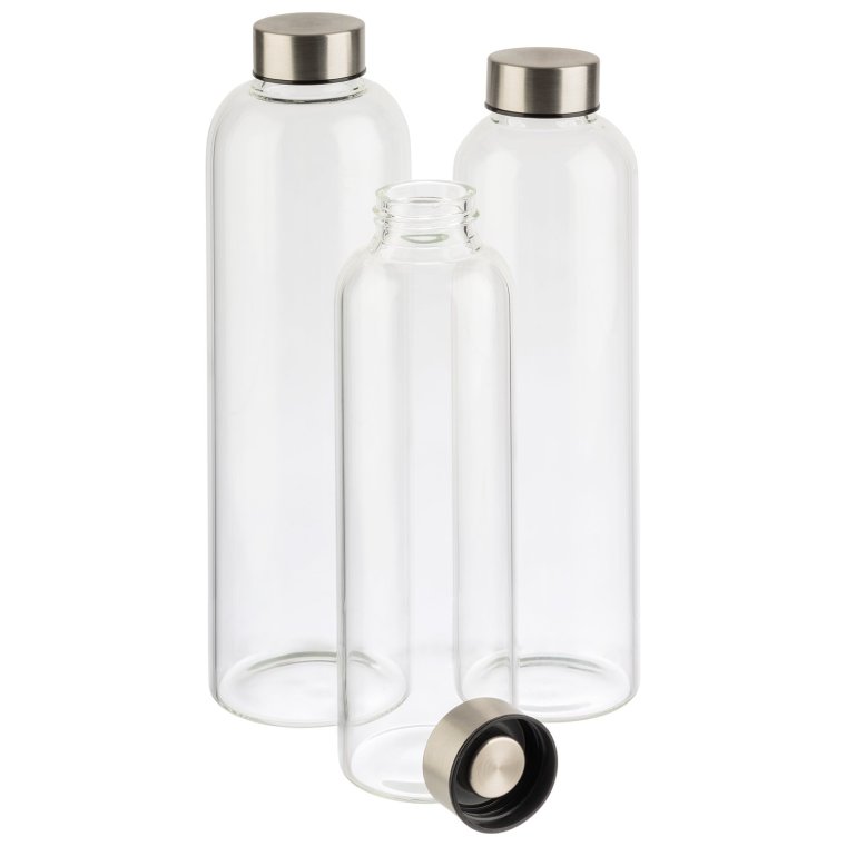 Trinkflasche Ø 6,5 cm, H: 23,5 cm Glas