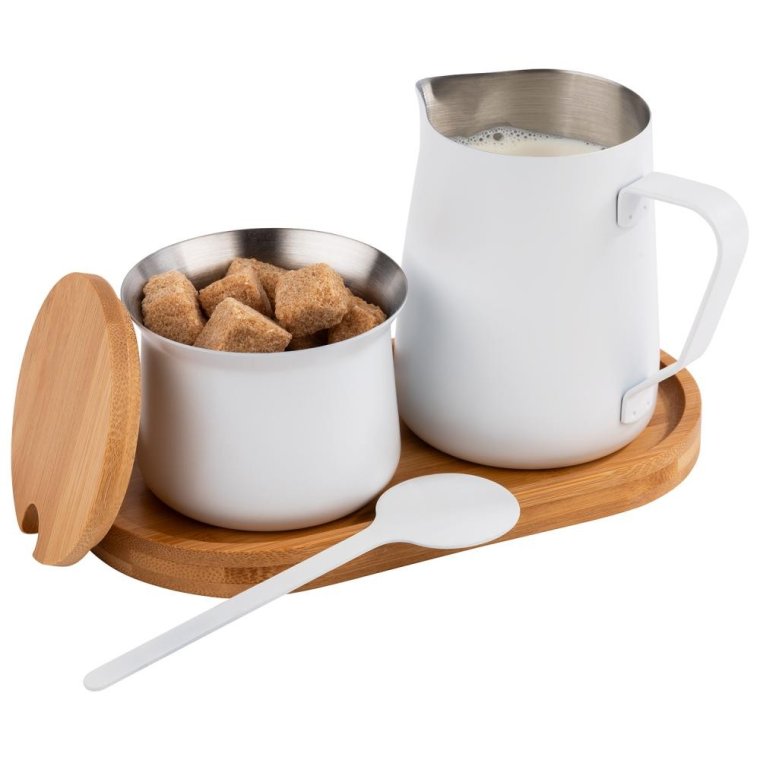 Milch und ZuckerSet MILURO Bambus, Edelstahl