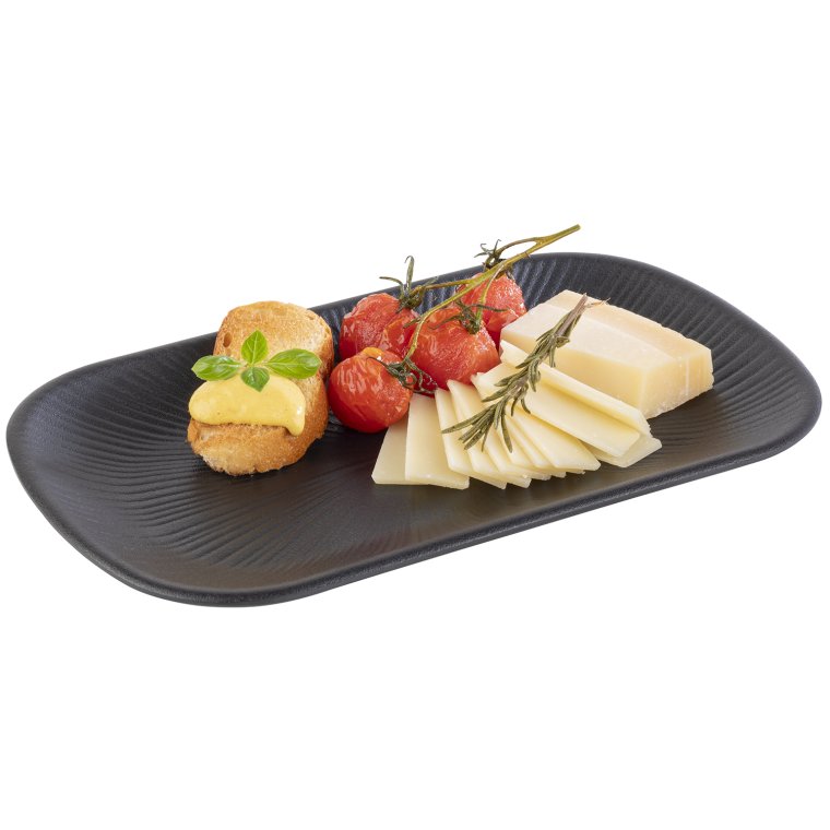 GN 1/4 Tablett NERO 26,5 x 16,2 cm, H: 2,5 cm Schwarz