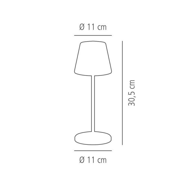 Tischleuchte MERLE Ø 11 cm, H: 30,5 cm Sandfarben