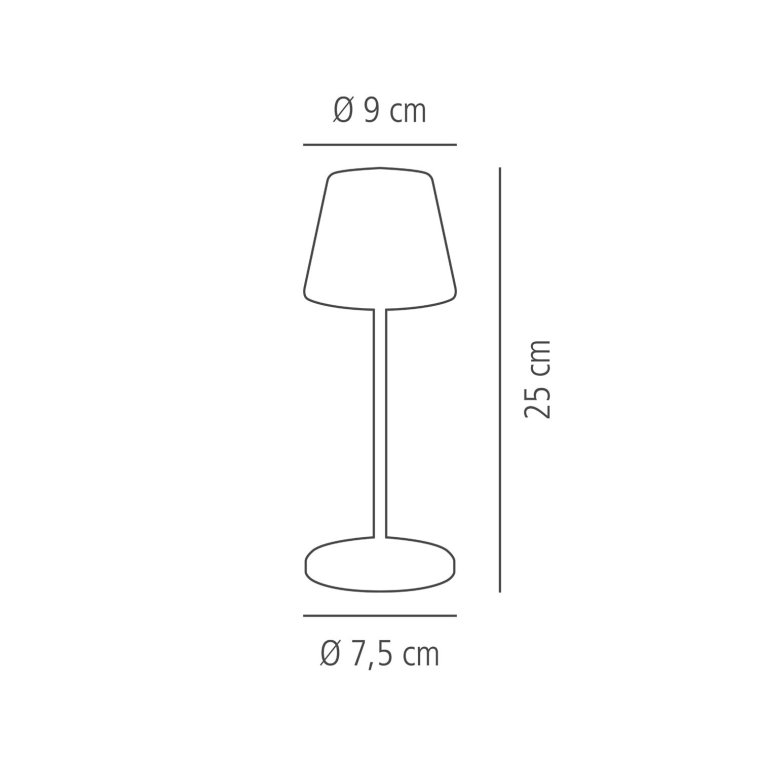Tischleuchte MERLE MINI Ø 9 cm, H: 25 cm Sandfarben