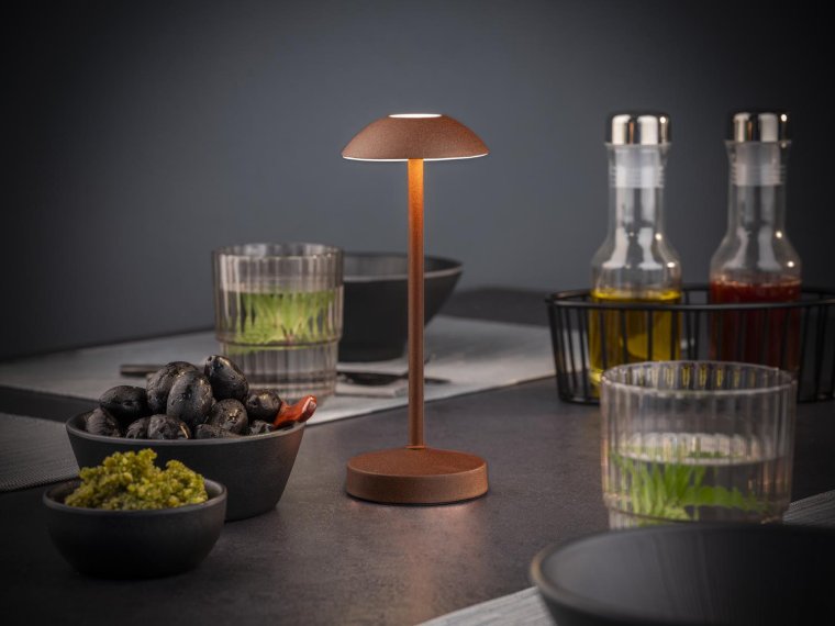 Tischleuchte ALVA Ø 8 cm, H: 20 cm Rostfarben