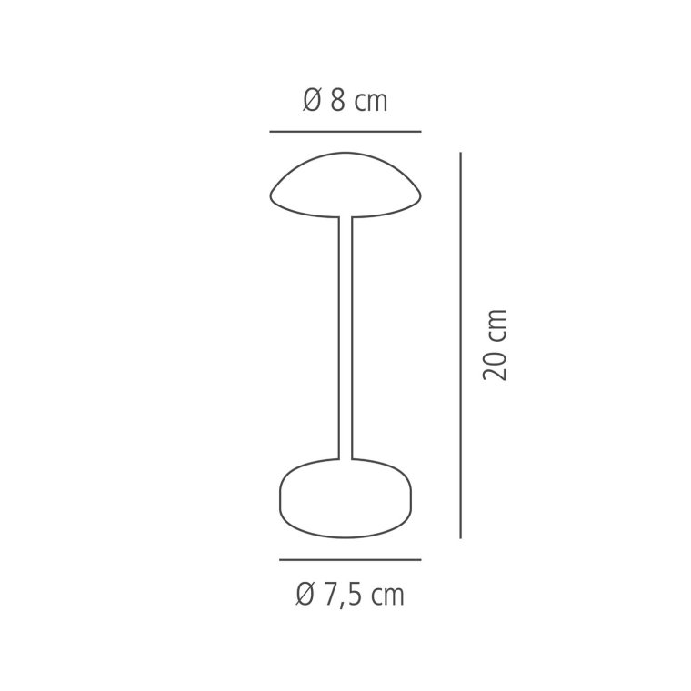 Tischleuchte ALVA Ø 8 cm, H: 20 cm Kupfer