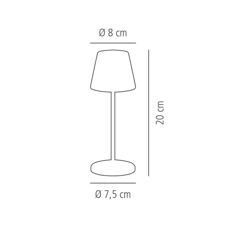 Tischleuchte MERLE MICRO Ø 8 cm, H: 20 cm