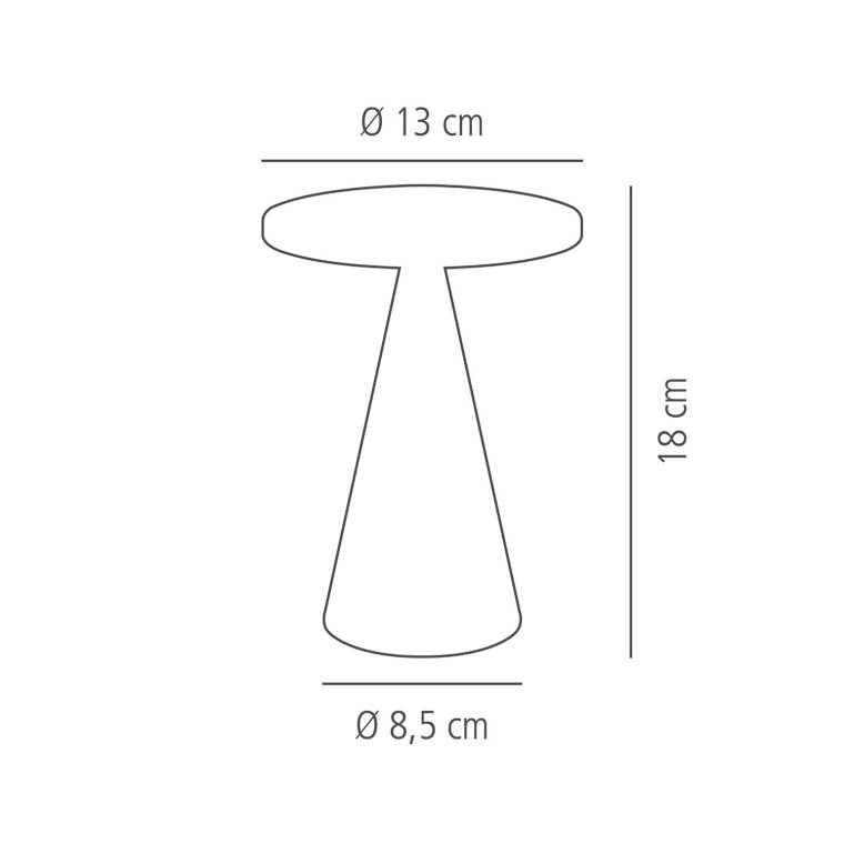 Tischleuchte CONE Ø 13 cm, H: 18 cm Whisper white