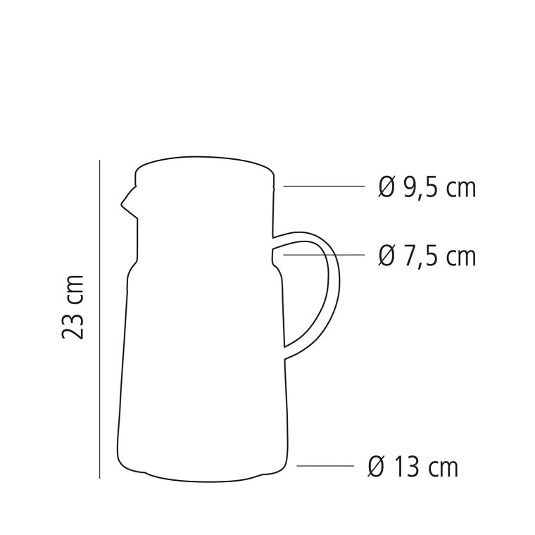 Saft- / Wasserkanne Ø 13 cm, H: 23 2 Liter Glas