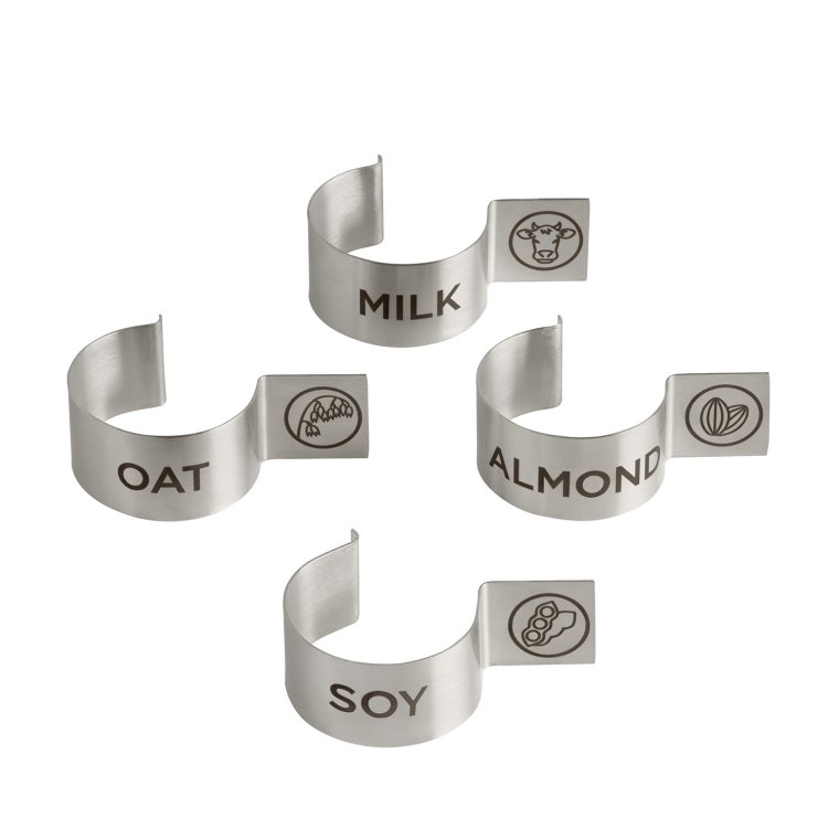 Labelclips, 4er Set Ø 4,5 cm, H: 2,5 cm Edelstahl