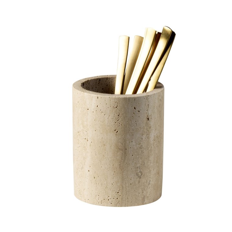 Besteckbehälter -TRAVERTINE- Ø 11 cm, H: 13,5 cm