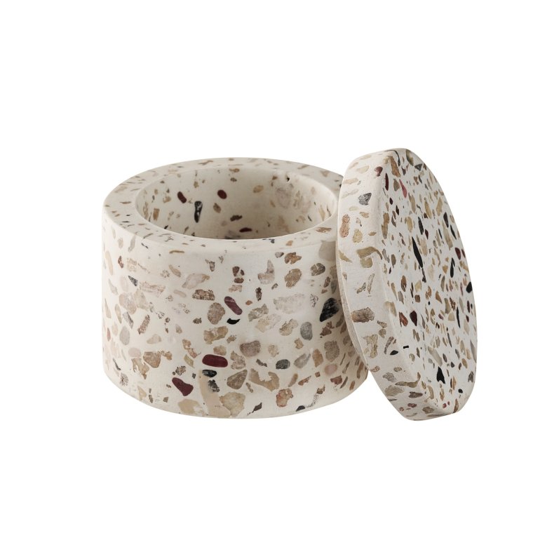 Dose, 2er Set -TERRAZZO- Ø 6 cm, H: 5 40 ml Terrazzooptik