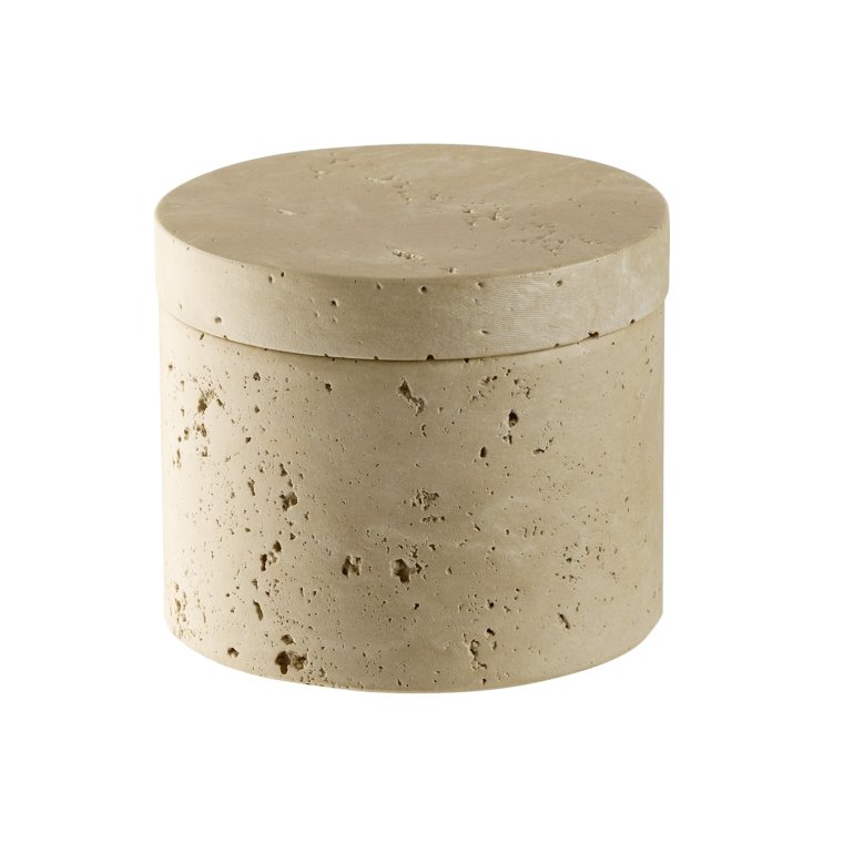 Dose, 2er Set -MINERA- Ø 6 cm, H: 5 40 ml Travertinoptik