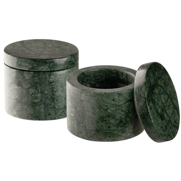 Dose, 2er Set -MINERA- Ø 6 cm, H: 5 40 ml Grün