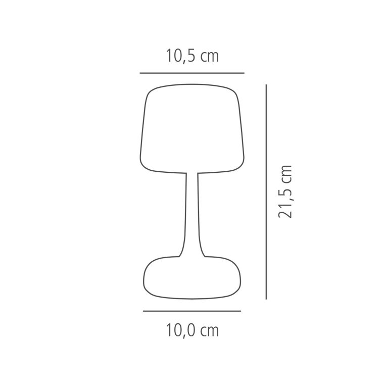 Tischleuchte -SOHO- 10,5 x cm, H: 21,5 cm Glossy chrome
