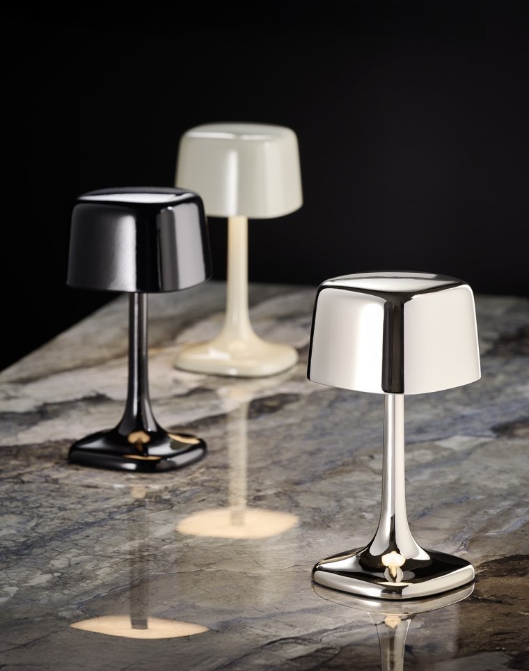 Tischleuchte -SOHO- 10,5 x cm, H: 21,5 cm Glossy chrome